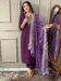 Women's  Viscose Silk Embroidered Straight Kurta with  Pant And Silk Printed Dupatta Sets