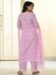 Women's Pink Cotton Embroidered and Printed Straight Kurta with Cotton Pant And Linen Cotton Laced Dupatta Sets