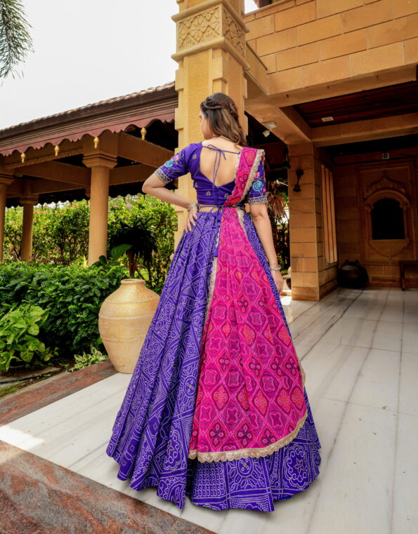 Iris Purple Lahenga  Choli  (Full Stitched)