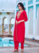 Women's Embroidered Simar Kurti With Pant & Dupatta Set