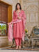 Women Embroidered Chanderi Kurta With Pant And Dupata Set