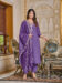 Women's Embroidered Chanderi Kurti With Pant & Dupatta Set