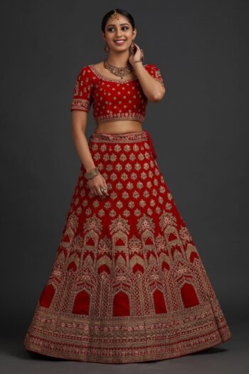 Letest Designer Satin Embroidery Work Lehenga Choli