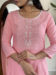 Women's Pink Rayon Slub Embroidered Straight Kurta with Rayon Slub Pant And Silk Printed Dupatta Sets