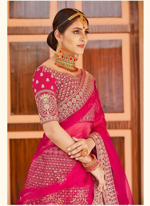 Letest Designer Satin Embroidery Work Lehenga Choli