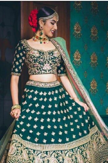 Letest Designer Satin Embroidery Work Lehenga Choli