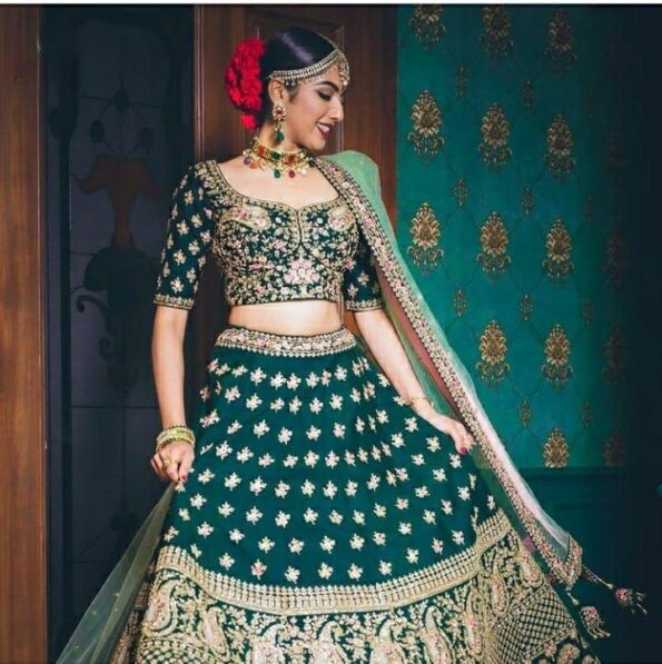 Letest Designer Satin Embroidery Work Lehenga Choli