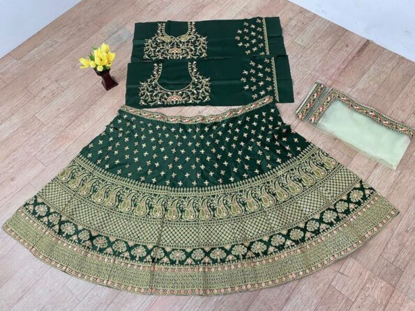 Letest Designer Satin Embroidery Work Lehenga Choli